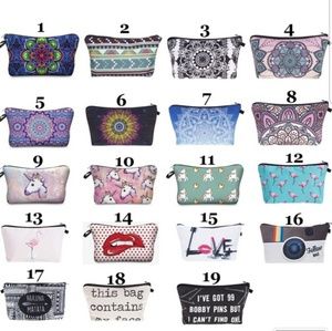 Small travel makeup bags.